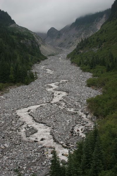 Nisqually Glacier terminus as seen from Glacier Bridge